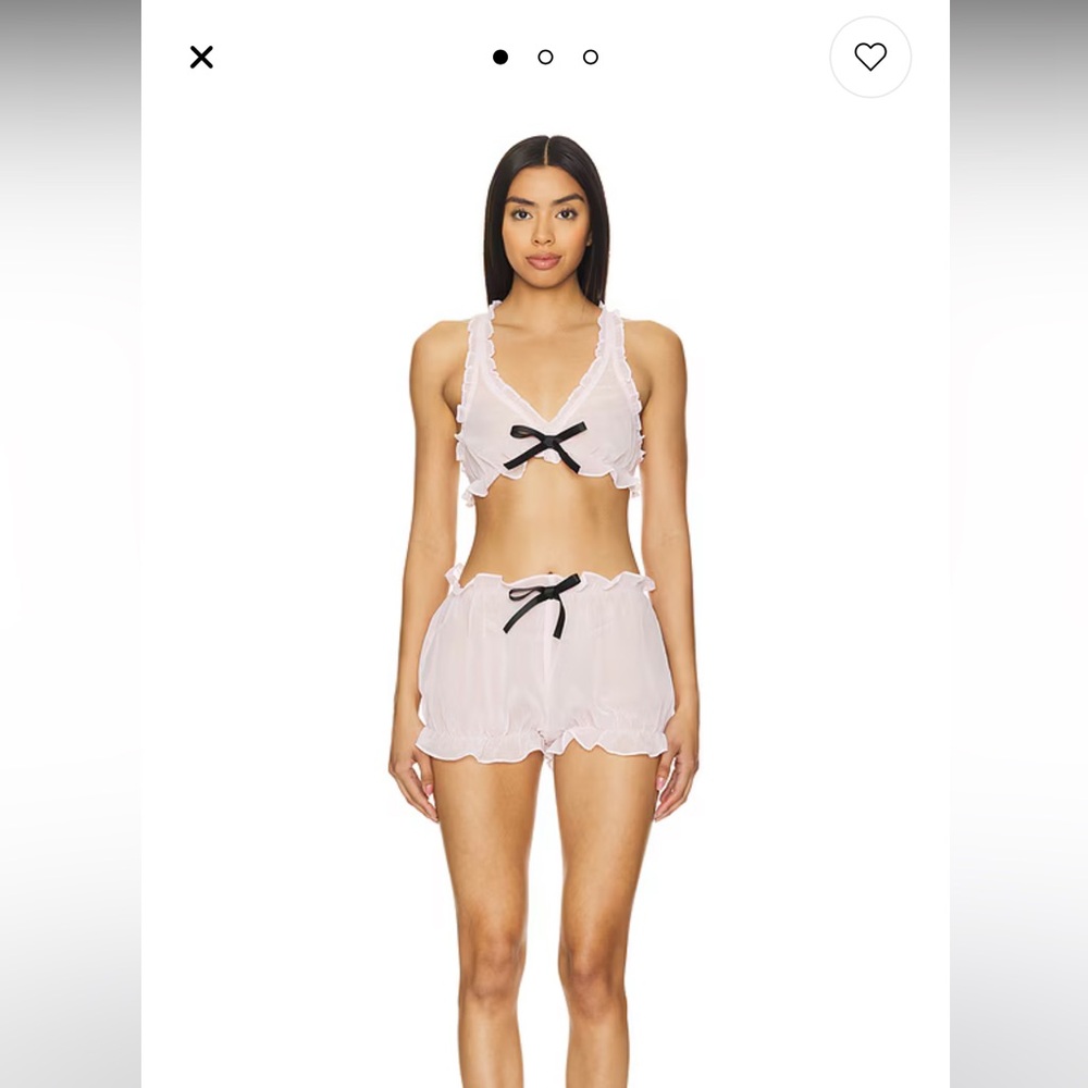 Pink Sheer Ruffle sleep Set - Revolve More to Come brand